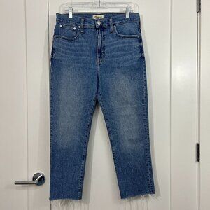 Madewell Size 30 Blue Perfect Vintage Raw Hem Ankle Jeans